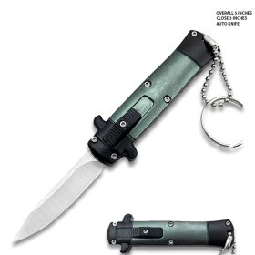 Mini Metallic Green Key Chain OTF Knife