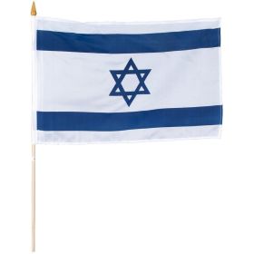 12" X 18" ISRAEL FLAG ON STICK