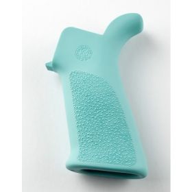 AR-15/M-16 Rubber Grip Beavertail with No Finger Grooves Aqua