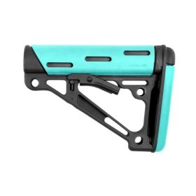 AR-15/M-16 Over Molded Collapsible Buttstock - Fits Mil-Spec Buffer Tube - Aqua Rubber