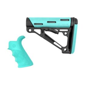 Finger Groove Beavertail Grip and Over Molded Collapsible Buttstock