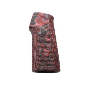 AR-15/M-16 15 Degree Vertical - Piranha - G10 G-Mascus RED Lava - No Finger Grooves