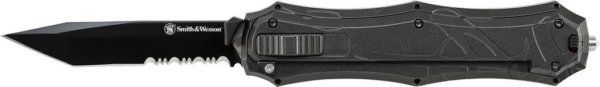 Smith & Wesson OTF Assist- Finger Actuator- Black 40% Serrated Tanto B