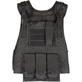 BIG AND TALL MODULAR PLATE CARRIER VEST - BLACK