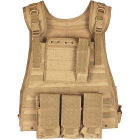 BIG AND TALL MODULAR PLATE CARRIER VEST - COYOTE