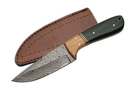 Rite-Edge - 8 in. DAMASCUS THE WEDGE OLIVE WOOD/HORN W/SHEATH