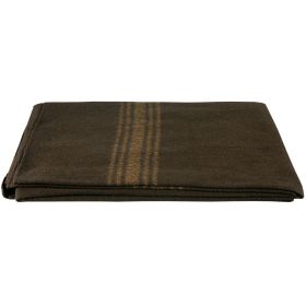 CAMEL-STRIPED WOOL BLANKET - BROWN