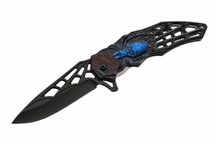 4.5 inch BLUE WEB SKULL FOLDER