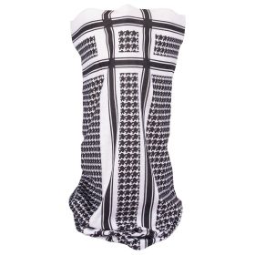 MOTLEY TUBE POLYESTER - HOUNDSTOOTH BLACK WHITE