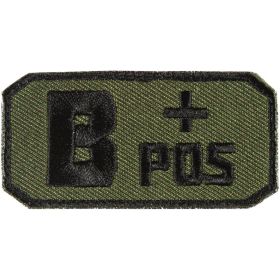 B POS (+) PATCH - OLIVE DRAB / BLACK - 6 PACK