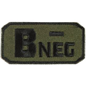 B NEG (-) PATCH - OLIVE DRAB / BLACK - 6 PACK