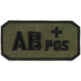 AB POS (+) PATCH - OLIVE DRAB / BLACK - 6 PACK