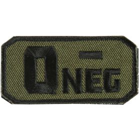 O NEG (-) PATCH - OLIVE DRAB / BLACK - 6 PACK