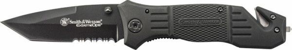 Smith & Wesson - Black Coated Blade Rubber Coated Aluminum Handle