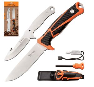 Elk Ridge Trek Fixed Blade Knife With Interchangeable Blades Orange/Black