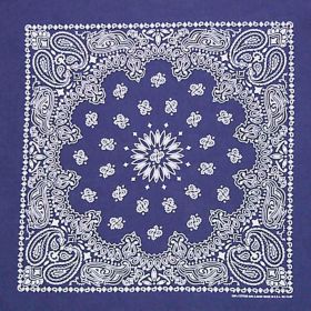 22" X 22" BANDANNA 12 PACK - NAVY PAISLEY