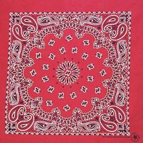 22" X 22" BANDANNA 12 PACK - RED PAISLEY