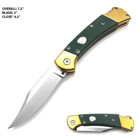 Folding Hunter Auto Green G10 Handle