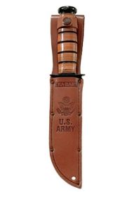 KA-BAR 1220S - Full-size Brown Leather US ARMY Sheath