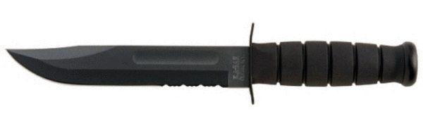 KA-BAR 1214 - Full-size Black KA-BAR- Serrated Edge