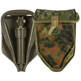 GERMAN TRI-FOLD SHOVEL W/FLECKTARN CASE USED