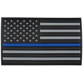 POLICE MEMORIAL FLAG PVC PATCH - 6 PACK