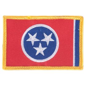 TENNESSEE FLAG PATCH - GOLD MERROW BORDER - 6 PACK