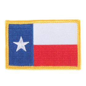 TEXAS FLAG PATCH - GOLD MERROW BORDER - 6 PACK