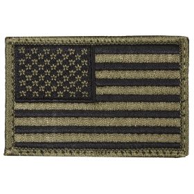 USA FLAG PATCH - OLIVE DRAB - LEFT FACE - 6 PACK