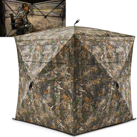 VisMax See Through 3-4 Person Hunting Blind, Pop Up Ground Deer Blind