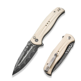 Incindie Flipper & Button Lock Knife (Color: Ivory)